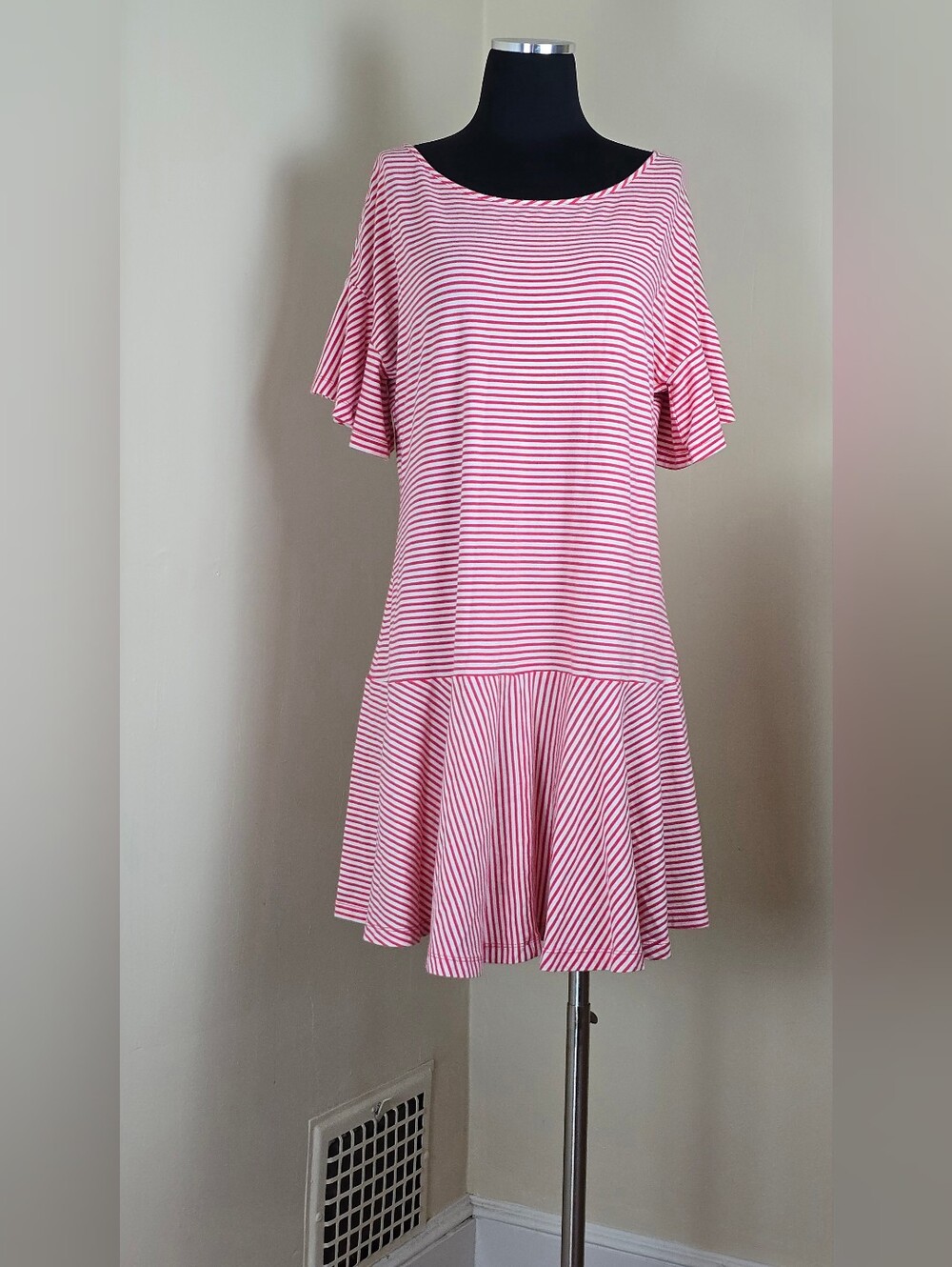 Vinyard Vines Pink and White Striped Knit Dress S